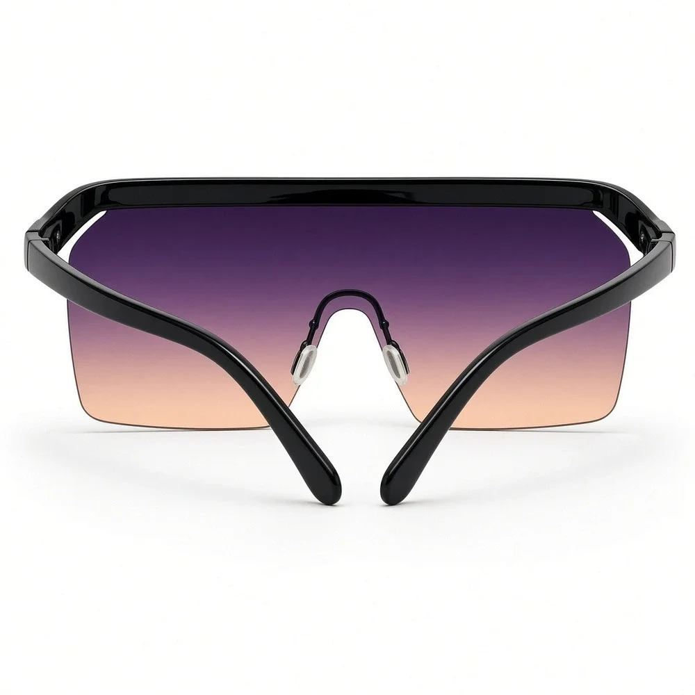 Shield Sunglasses Women One Size Black Purple Gradient New Oversized UV400
